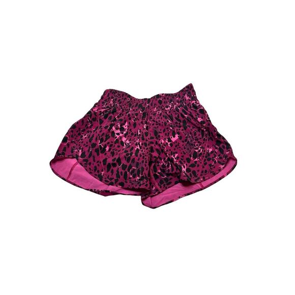 Lululemon Pants - Lululemon Pink Leopard Print Hotty Hot Shorts Size 6